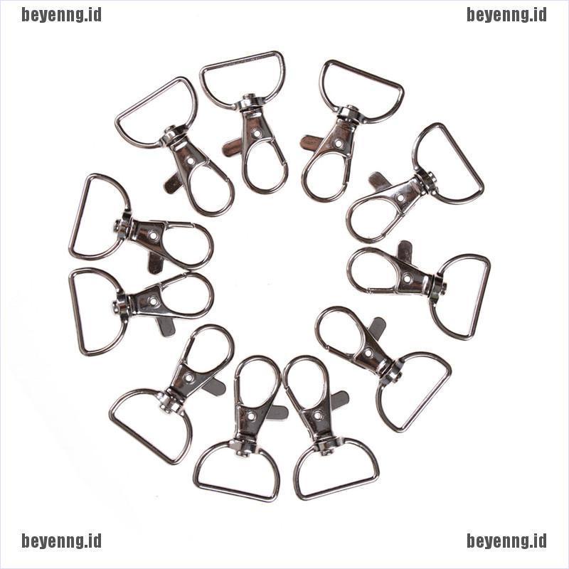 BEY 10pcs/set Silver Metal Lanyard Hook Swivel Snap Hooks Key Chain Clasp Clips