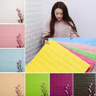 LYSASHOP- WALLPAPER DINDING 70x38.5cm KAMAR TIDUR RUANG TAMU 3D FOAM BATU BATA WALPAPER HIASAN DINDING POLOS  STIKER STICKER WALLBORDER WALL BORDER PEMBATAS-1