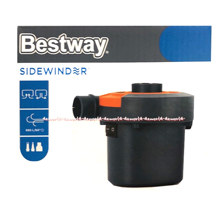 Bestway Sidewinder Pump Electric Alat Pompa Listrik Best Way Dengan 3 Katup Adaptor Pompa Angin