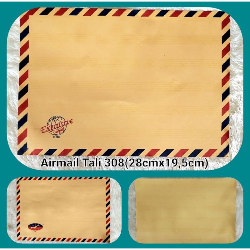 

(10lbr)Amplop 308 Airmail Tali/Airmail Tanpa Tali/Polos Tanpa Tali EXECUTIVE 28x19,5cm