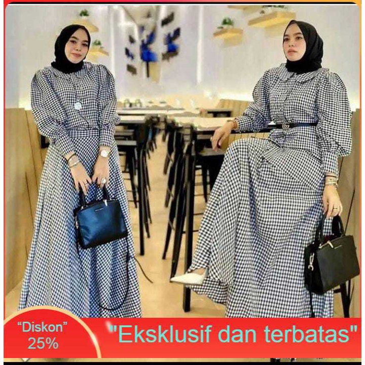 Setelan Wanita Jenar Set 2in1 Bahan Katun Kotak Baju Blouse Cewek Rok Cewe Stelan Harian Santai Paka