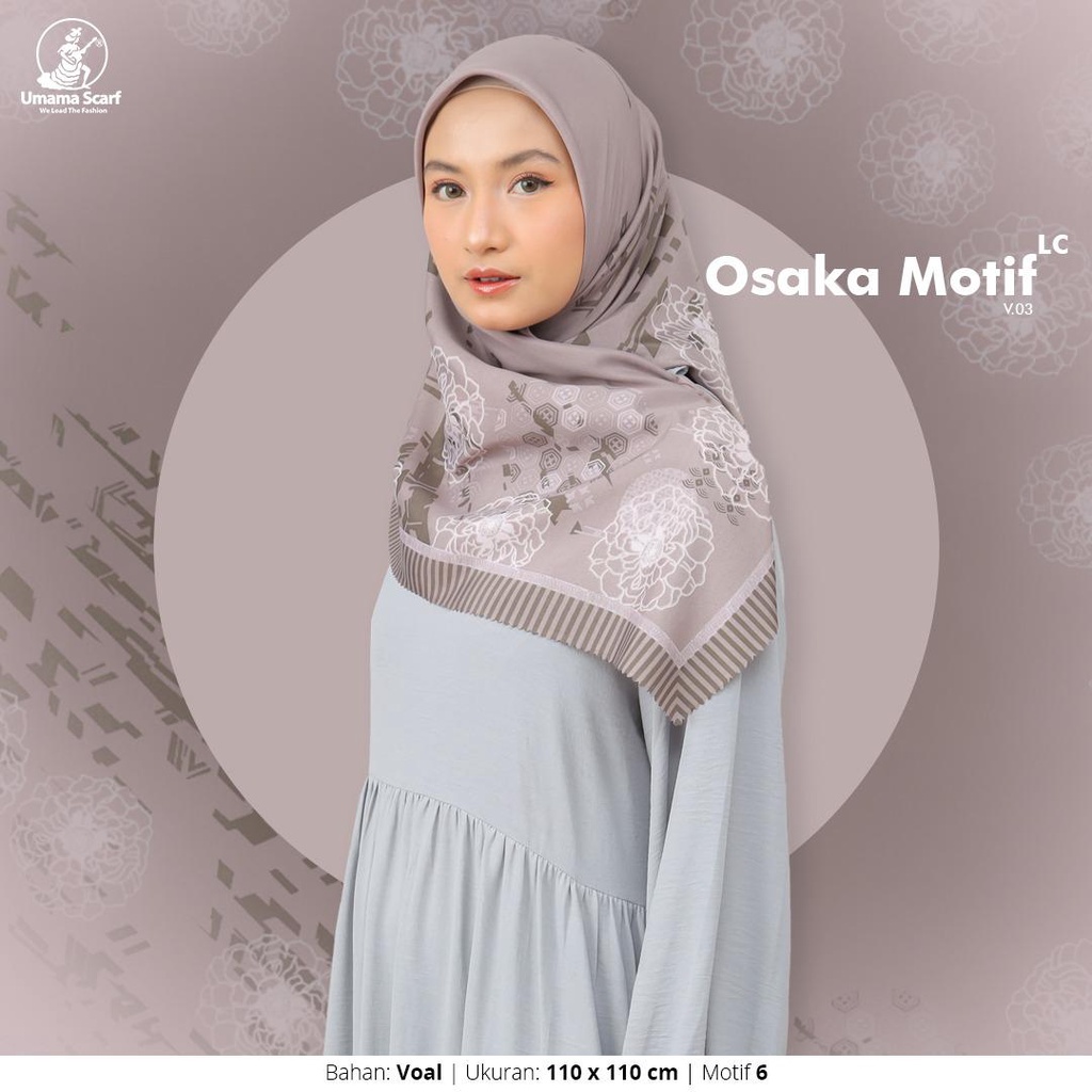 HIJAB UMAMA OSAKA MOTIF LC, KERUDUNG SEGI EMPAT UMAMA OSAKA MOTIF LASERCUT, JILBAB MOTIF SEGI EMPAT PINGGIRAN LASERCUT