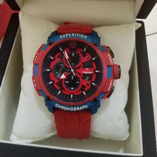 EXPEDITION PRIA E 6781 BLUE RED JAM TANGAN EXPEDITION PRIA ORIGINAL