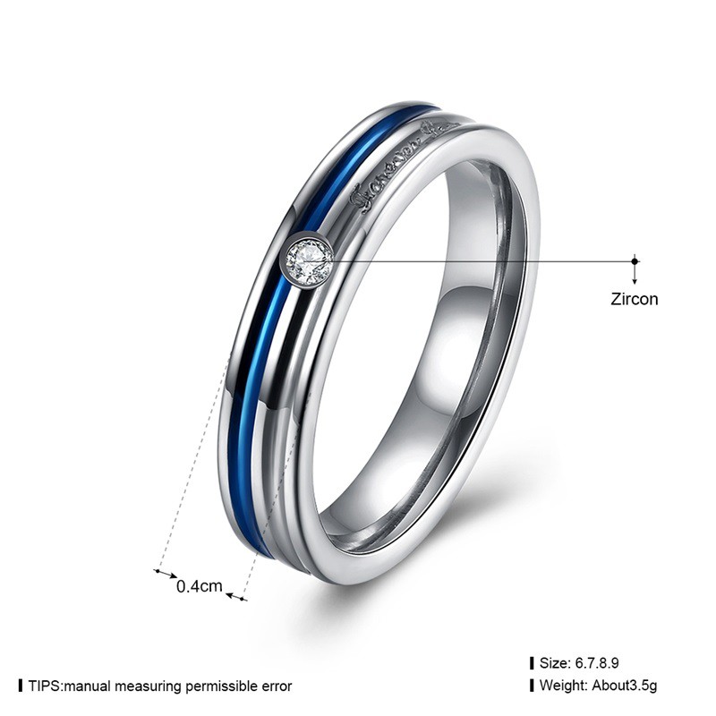 SALE / OBRAL Cincin Couple / Tunangan / Nikah / Pasangan / Titanium C052 Biru