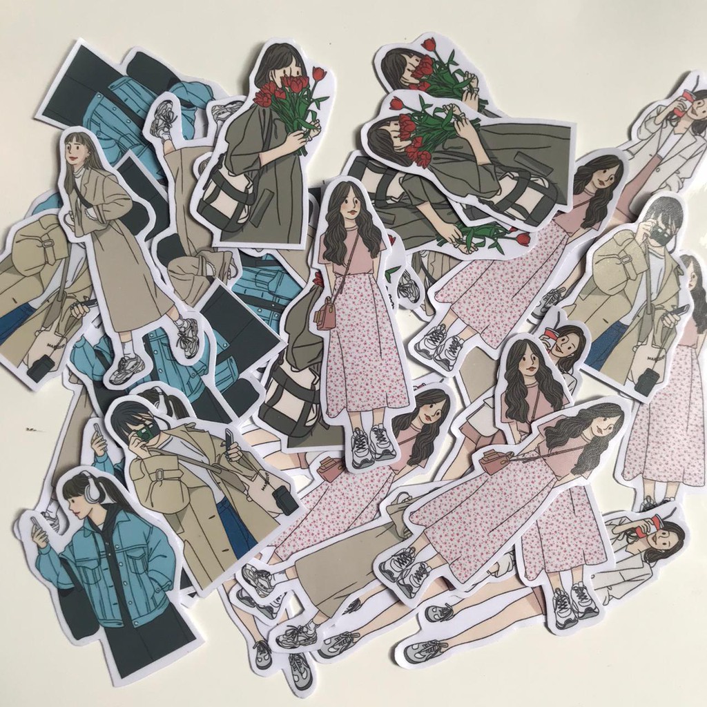 

OOTD girl stiker/ stiker jurnal/ sticker bullet journal