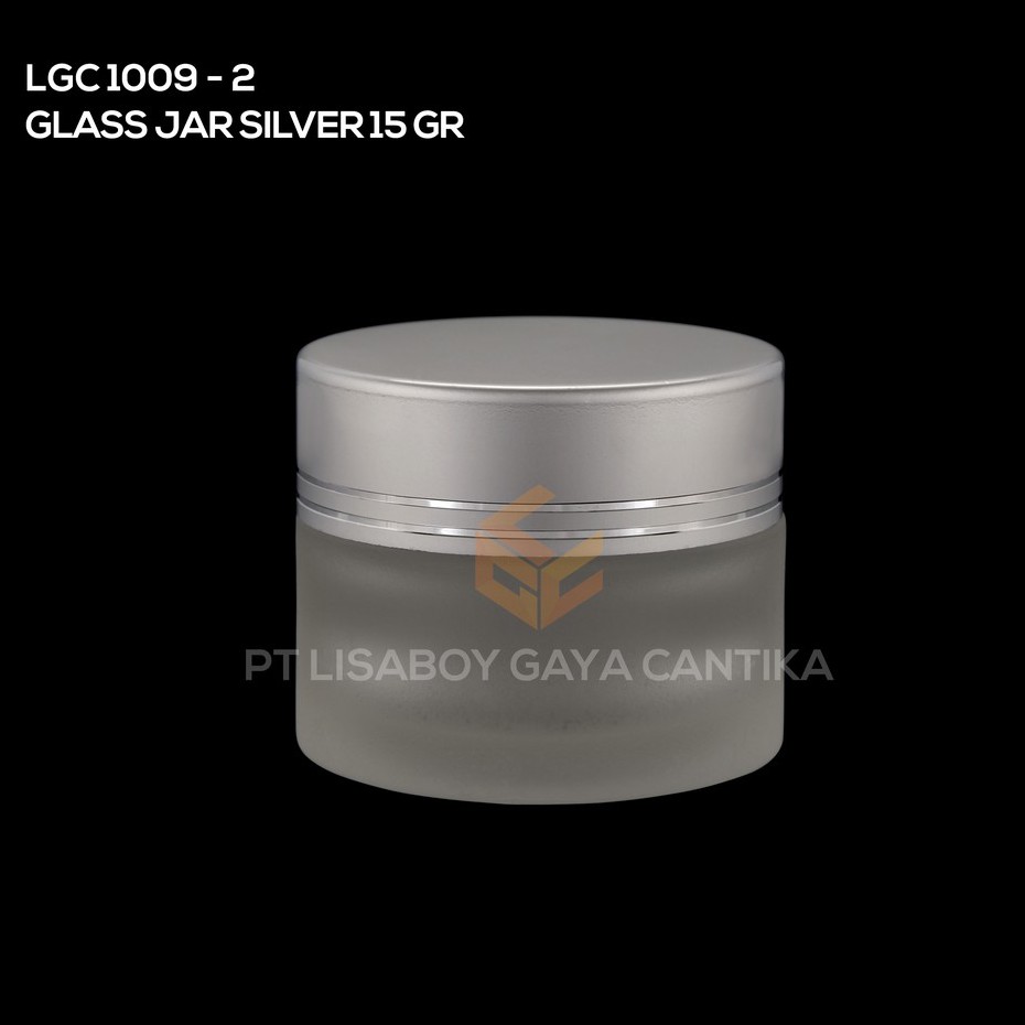 WADAH CREAM KACA  SILVER 15GR /GLASS JAR COLOUR SILVER 15 GR (min 100 pcs)