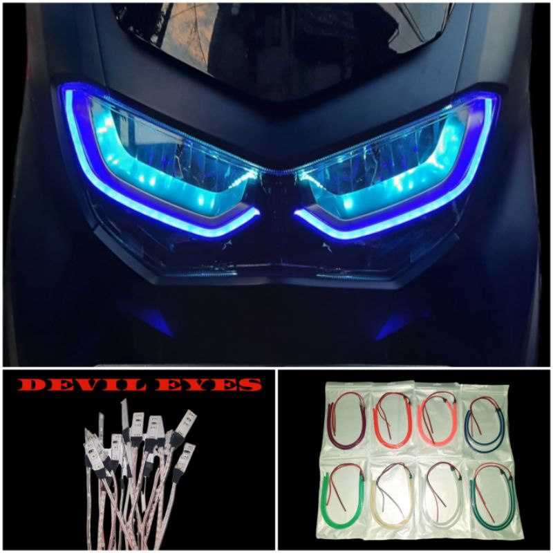 LAMPU LED ALIS NMAX NEW/ALIS DRL PLEKSIBLE + DEMON/DEVIL EYES [ PAKETAN ]