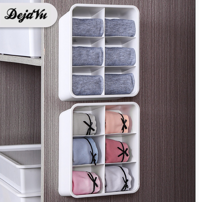Dejavu Rak Gantung Celana Dalam 6 Sekat Tempat Penyimpanan Underware Storage Kaos Kaki Rak Mini Dind