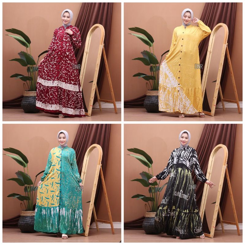 GAMIS KORAN / DRESS KORAN / ABAYA KORAN WANITA / GAMIS TWILL KOMBINASI KORAN / GAMIS BUSANA MUSLIM B