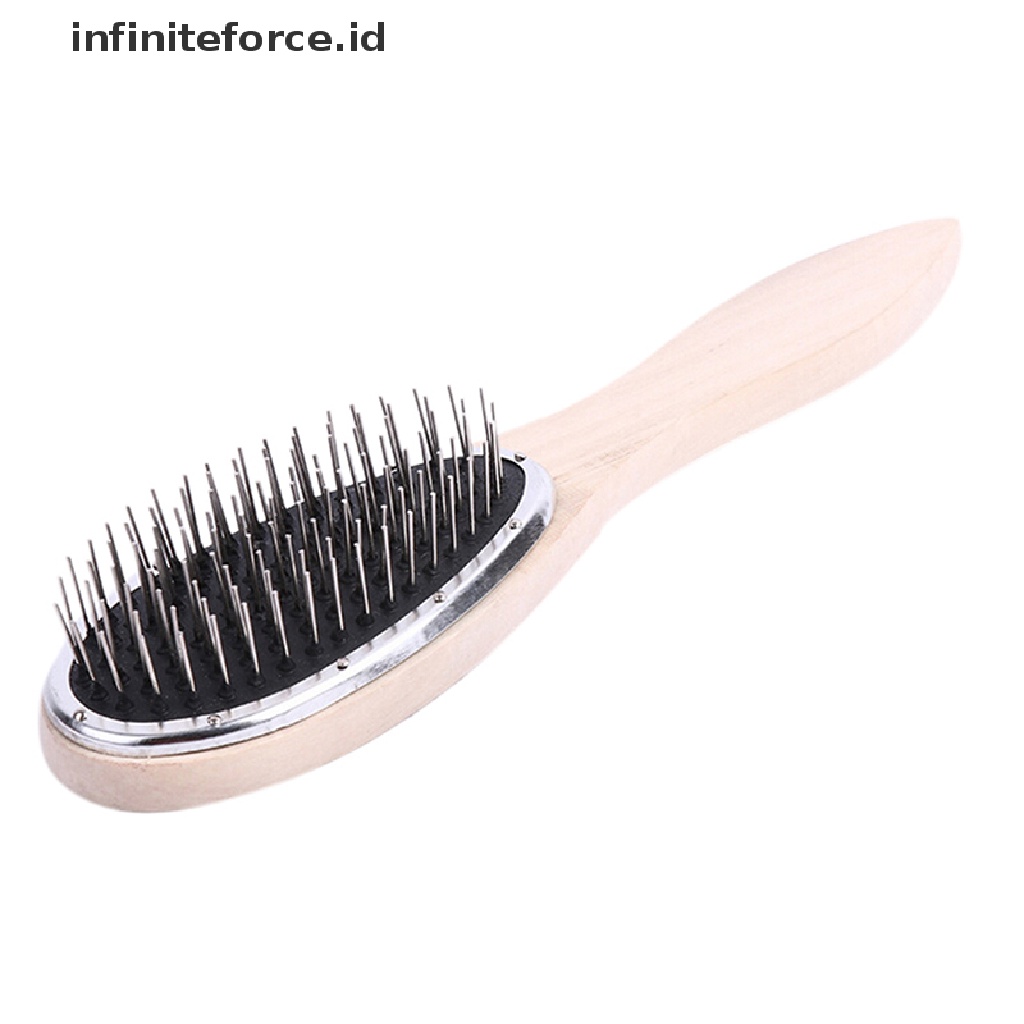 (Infiniteforce.Id) Sisir Kayu Gigi Steel Anti Statis Untuk Wig / Rambut Palsu