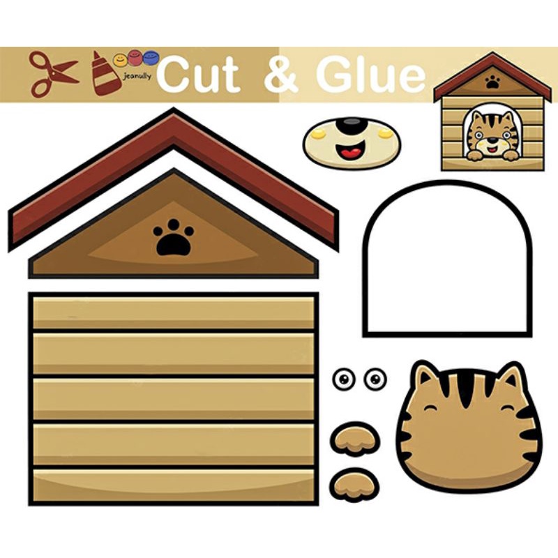 

01 Worksheet cut and glue//lembar kerja menggunting dan menempel 21 Karakter Hewan