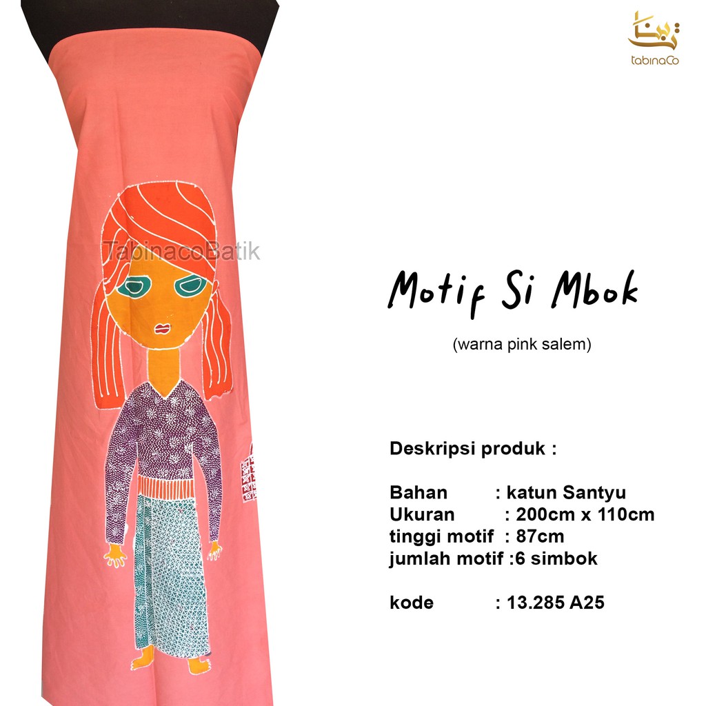 kain batik simbok pink salem