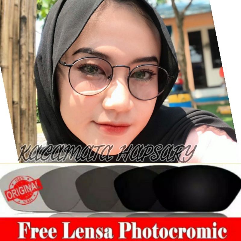 Frame Kacamata Bulat | Kaca mata Minus | Kacamata Photocromic | Kaca mata Wanita 9765