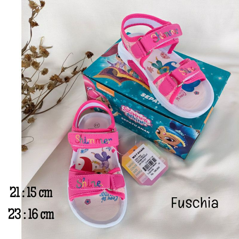 Sandal anak perempuan Shimmer and Shine warna pink muda dan pink tua