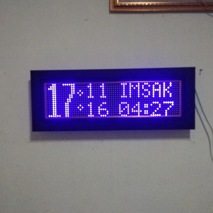 {kiranastore} Jam sholat masjid jam sholat digital masjid JWS runing teks uk 77 x 29 - Biru Non Tart
