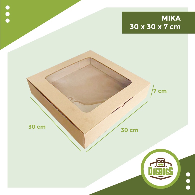 

BOX MIKA 30x30x7 kardus die cut, untuk kue hampers gift box dll