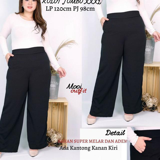 celana kulot jumbo putih//kulot XXL putih//kulot jumbo hitam//kulot hitam xxl