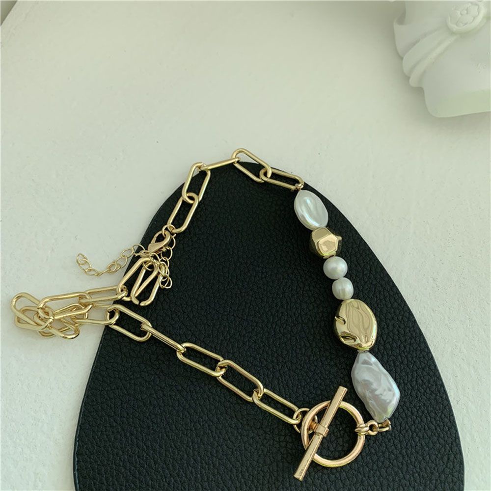 SKJK  Chic Jewelry Trendy Fashion Accessories Necklaces Party Accessory Chokers Round Buckle Collares For Women Girls Thick Clavicle Chain/Multicolor