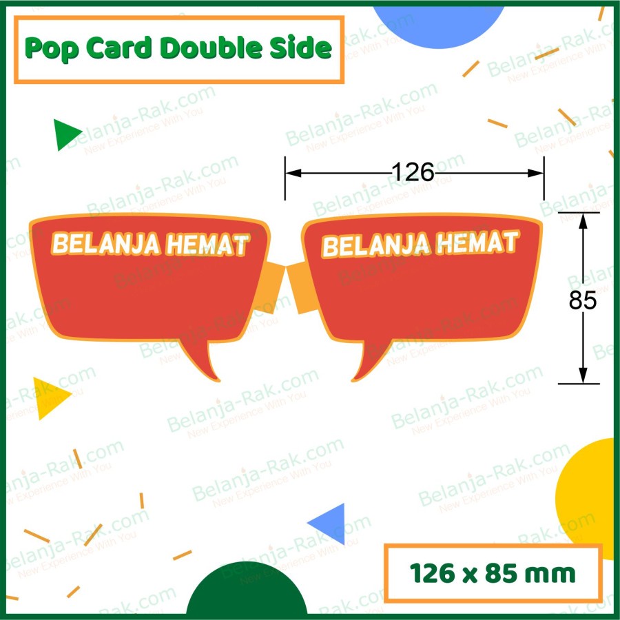 

Pop Card 2 Side BELANJA HEMAT Popcard Kertas 2 Sisi 1 Pack isi 20pcs