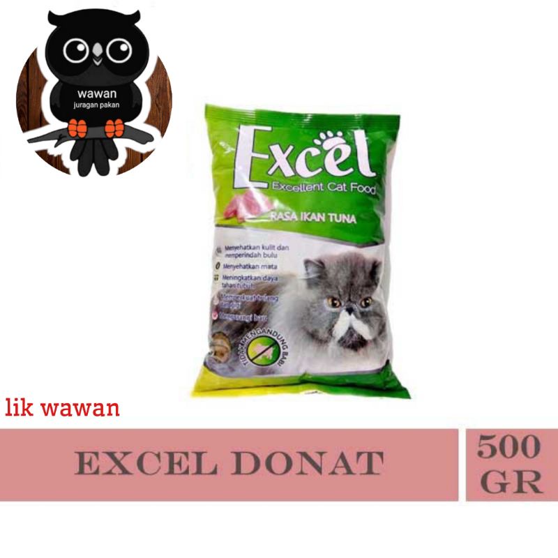 makanan kucing EXCEL 500 Gr versi bentuk donat