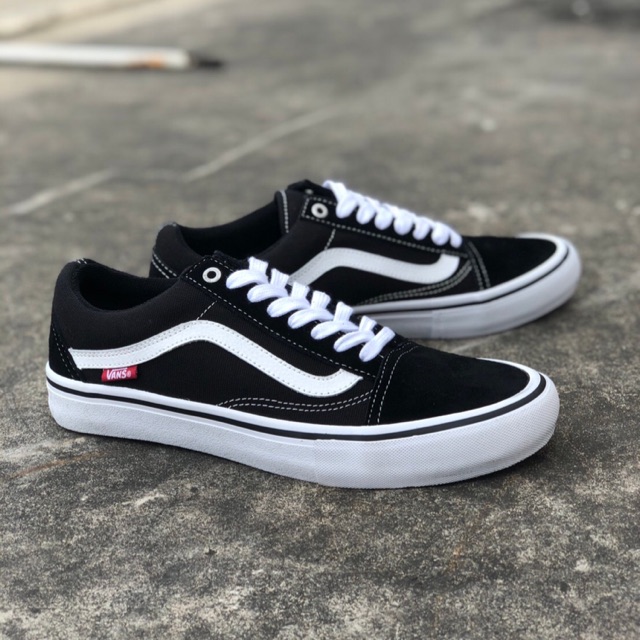 Sepatu Vans OldSkool Old Skool Pro Black White 100 % Original