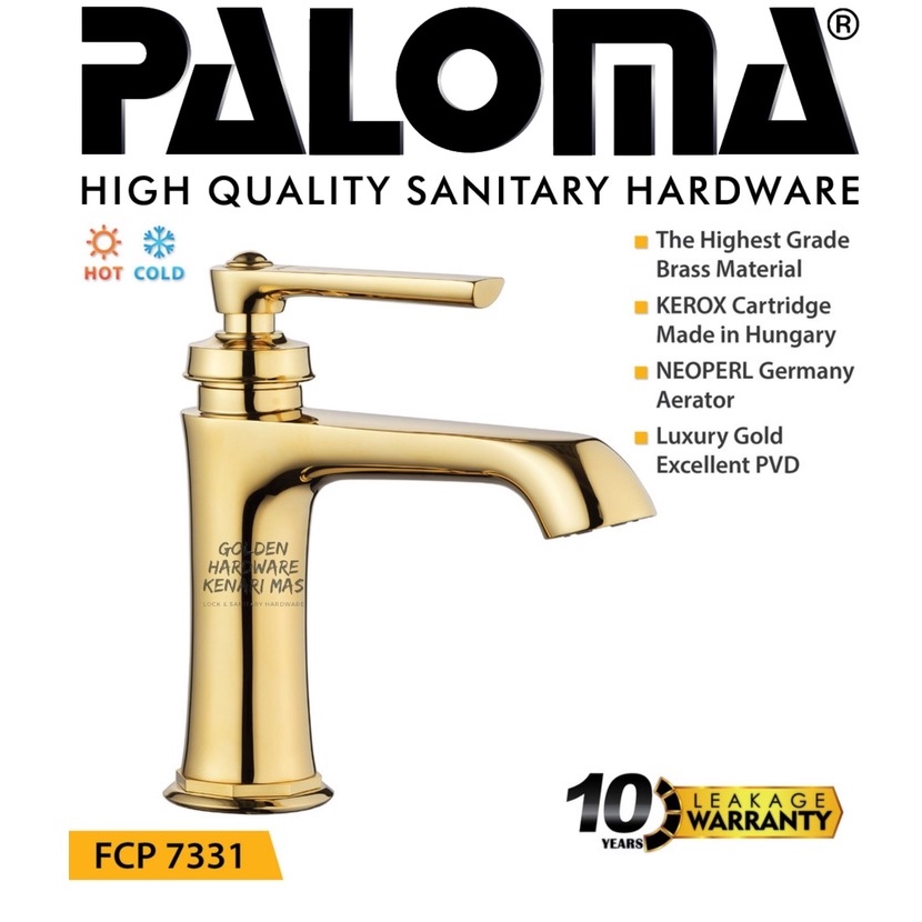 PALOMA FCP 7331 KERAN WASTAFEL KRAN AIR PANAS DINGIN SINK GOLD