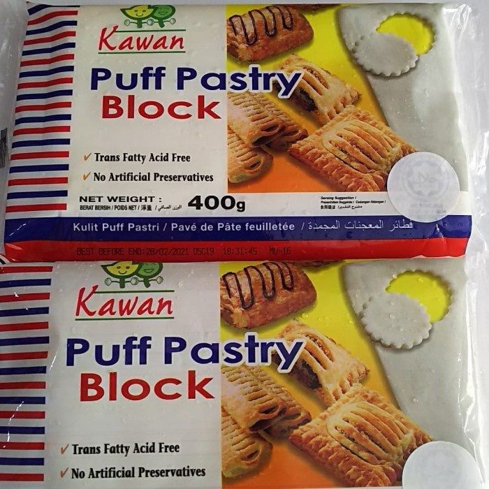 

PUFF PASTRY BLOCK KAWAN 400g(10pcs) / Kue kering / Frozen Foods