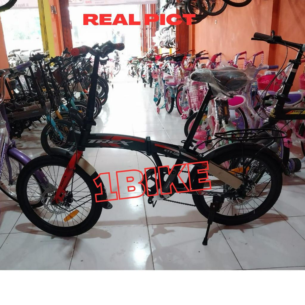 SEPEDA LIPAT TREX XT 7 DB 16 dan 20 SHIMANO 7 SPEED FOLDING BIKE DISC BRAKE sepeda lipat murah