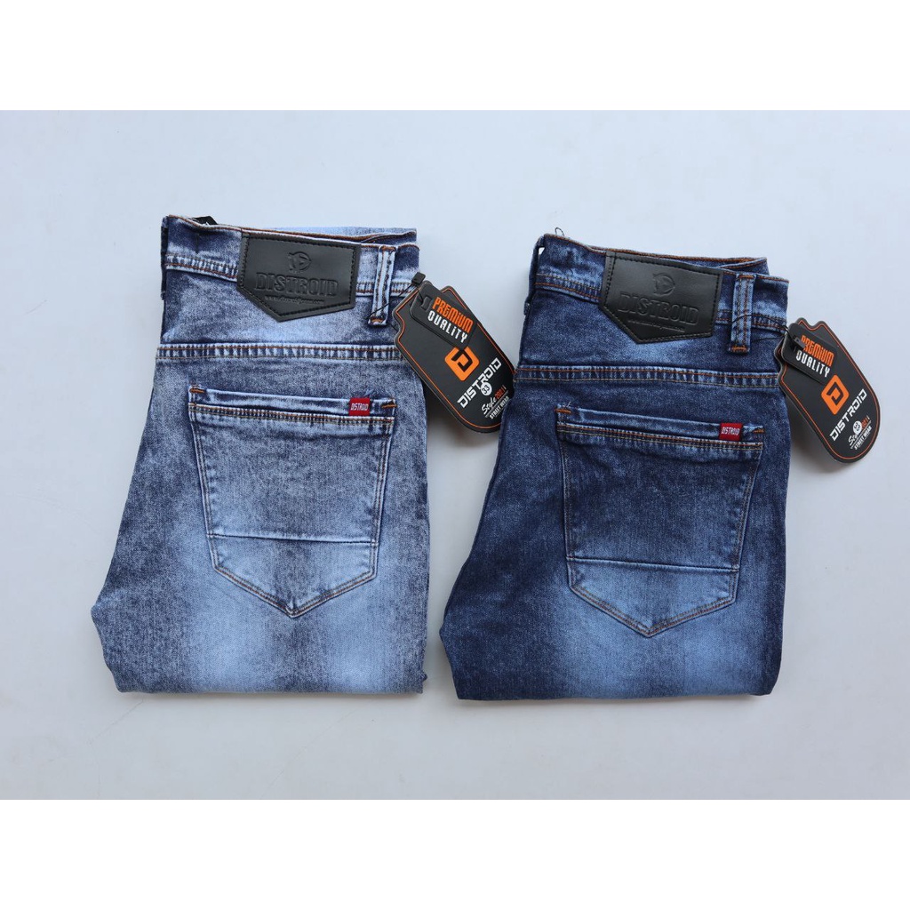 Celana Soft Jeans Panjang Pria Slimfit Snow