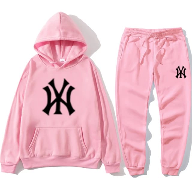 Setelan Jogger Panjang + Jumper Hoodie Print NY II NY Hoodie Sweat Pant M-XL  ( Pria &amp; Wanita )