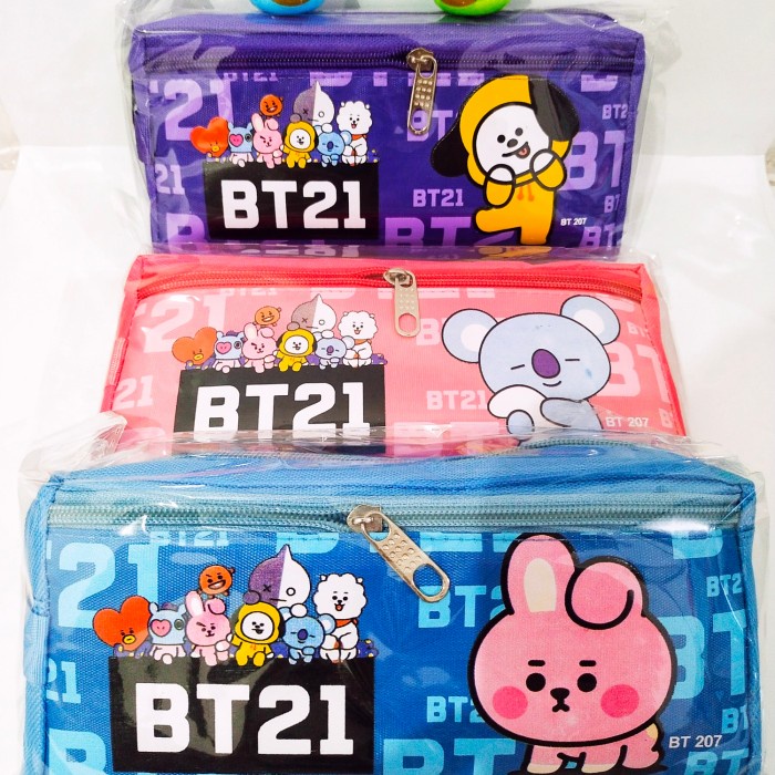 

Jual Kotak Pensil Bts Bt21 Karakter Bahan Boneka Korea 2 Sleting Import Hemat