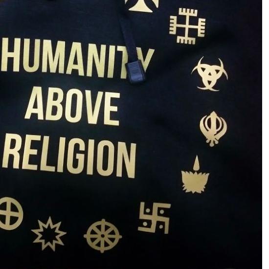 ֍ JAKET HODIE HUMANITY ABOVE RELIGION MLI GOLD ☼