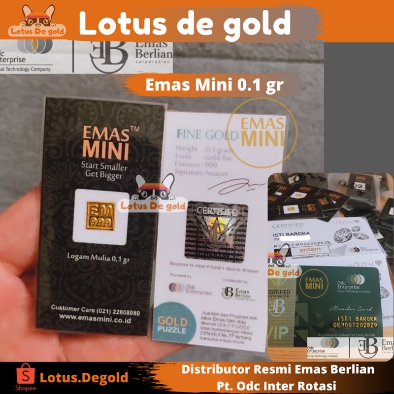 Emas Mini 0.1 Gram - Emas mini 0,1 Gram - Minigold - Logam Mulia