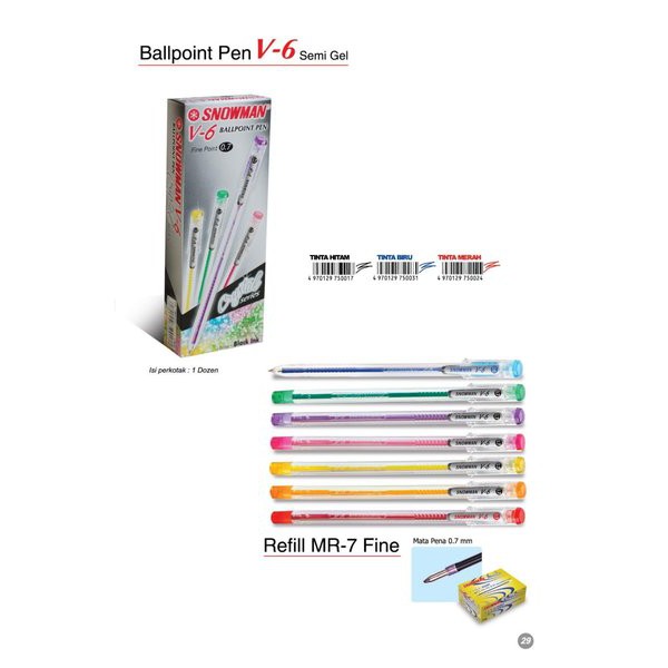

BALLPEN PEN PULPEN BOLPOIN SNOWMAN V6 0.7MM HITAM