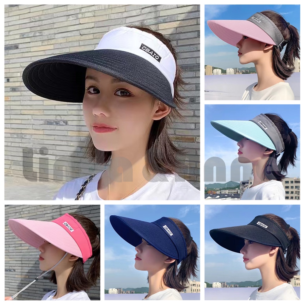 [ COD ] Topi Golf Topi Pantai Fashion Wanita Korea Adjustable Anti Uv