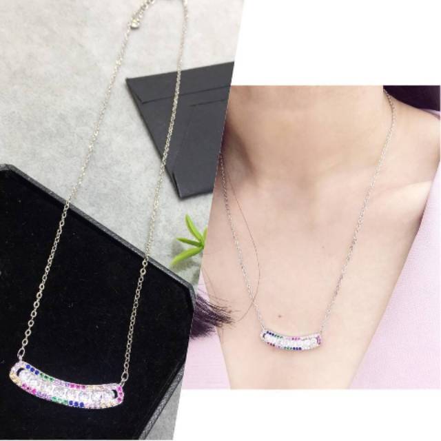 Kalung Silver925 anti alergi tidak karatan Necklace Zircone premium 032