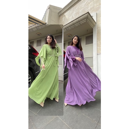 Vanesha Margaretta - 650/ Aulia Dress/ Busui Friendly / Fashion wanita/ Bahan Ceruty. Dress Cantik