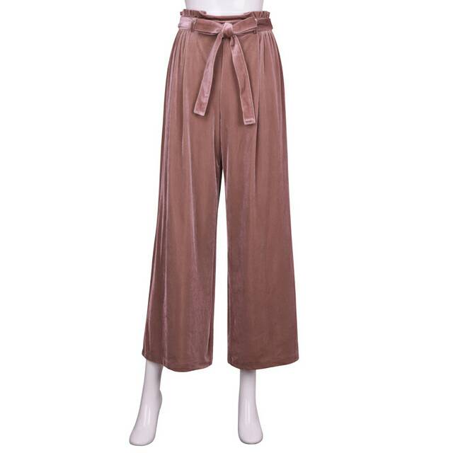 Uniqlo GU Kulot Velvelt Highwaist