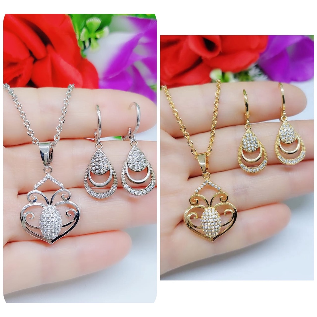 Set perhiasan kalung dan anting lapis emas A4,A5