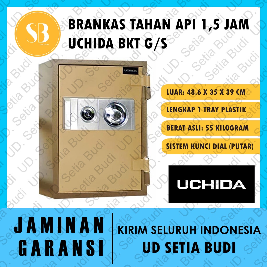 Brankas Tahan Api Non-Alarm UCHIDA BKT Emas / Abu