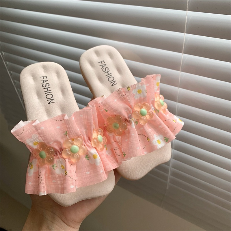 Sandal Selop  Anak Perempuan Motif Bunga Cantik 3 Warna Terbaru Import