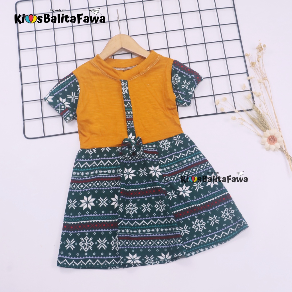 [NATAL] Dress Pita uk 1-2 Tahun / Dres Lengan Baju Gaun Pesta Anak Perempuan Harian Kids Adem Murah