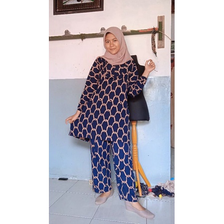 SET TIE DYE TUNIK MOTIF//SET LONG TUNIK RAYON SUPER TEBAL//ONE SET TUNIK UKURAN STANDAR//DAILY SET//