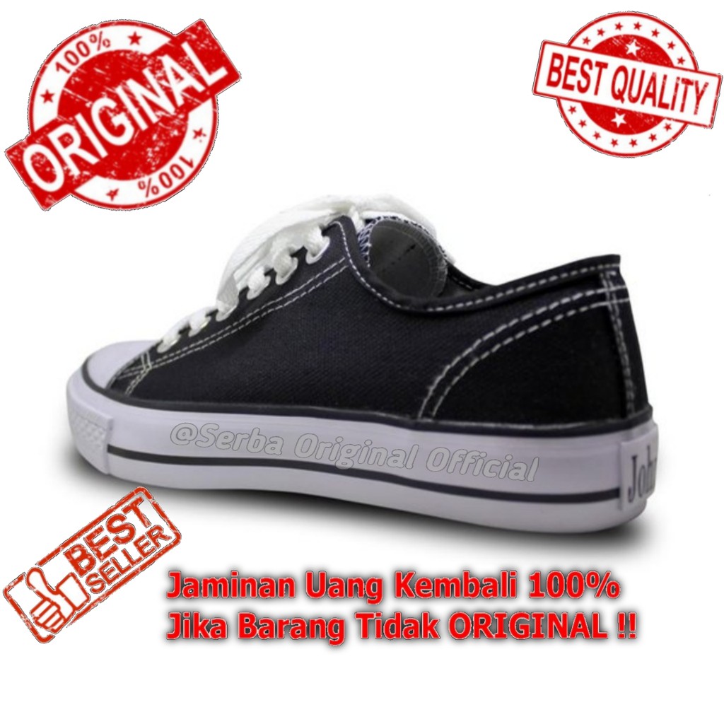 Sepatu Johnson Basic Black White Low