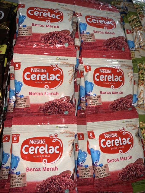 Nestle Cerelac Beras Merah 20gr renceng isi 8 sachet x 20 gram bubur bayi