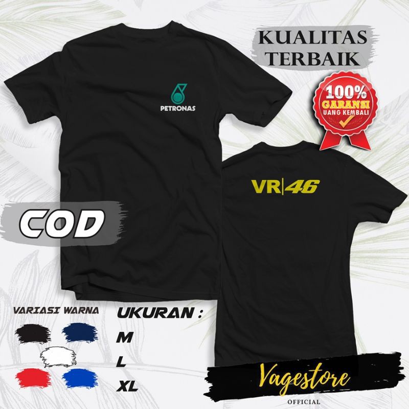 PAKAIAN ATASAN BAJU KAOS BALAP MOTOR MOTOGP PETRONAS YAMAHA VALENTINO ROSSI 46 PRIA DEWASA MURAH