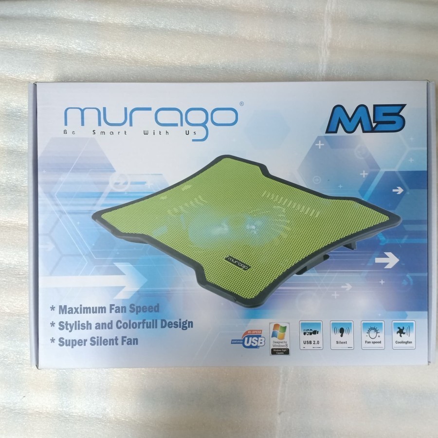 Cooling Pad Laptop M5 Notebook Cooler 14 - 17inch Big Fan LED MURAGO RGB