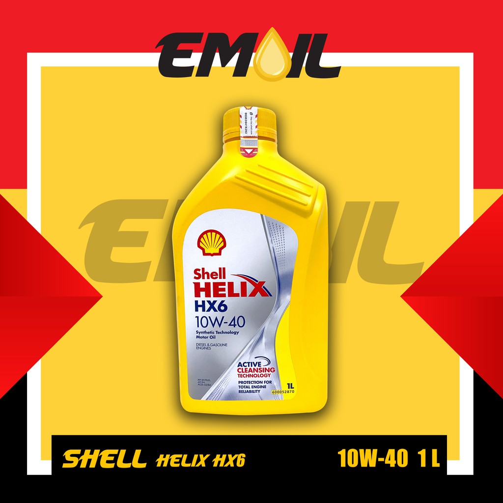 NEW OLI SHELL HELIX HX6 SAE 10W-40 ISI 1 LITER