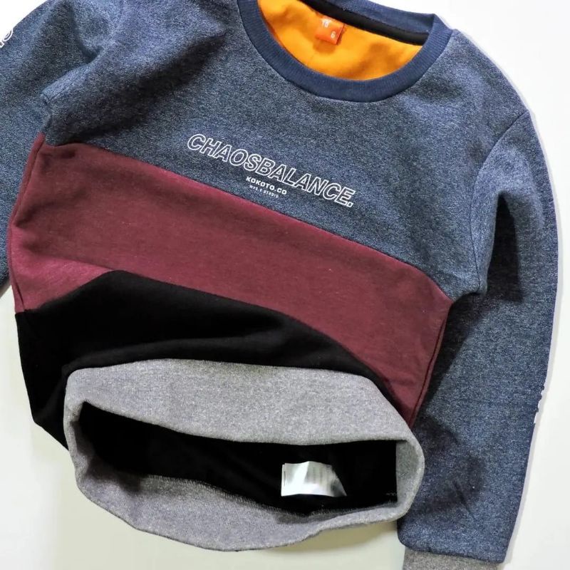 Sweater Anak Laki Laki Distro Chaosbalance Kombinasi Warna Keren Bahan Baby Fleece Halus Dan Adem