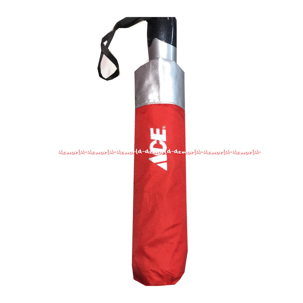 Ace Umbrella Red Silver Payung Lipat Ace Warna Merah Perak